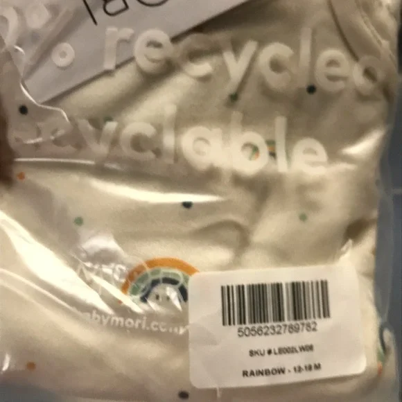 Baby Mori 2pc short set pajamas, organic cotton bamboo, rainbow - Picture 2 of 8